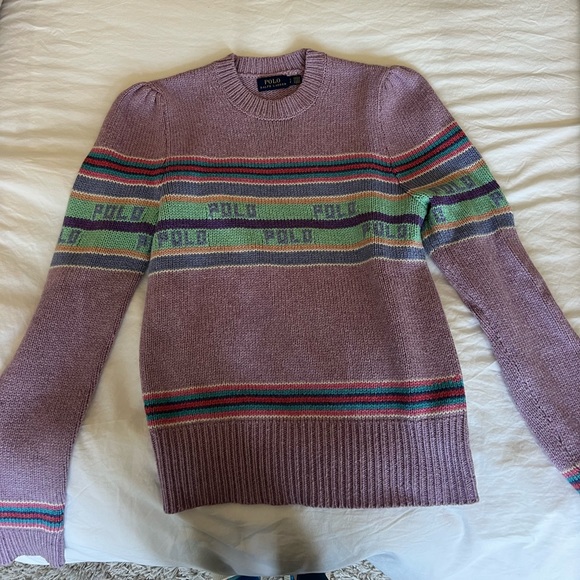 PUFF-SLEEVE POLO SWEATER - Picture 5 of 8